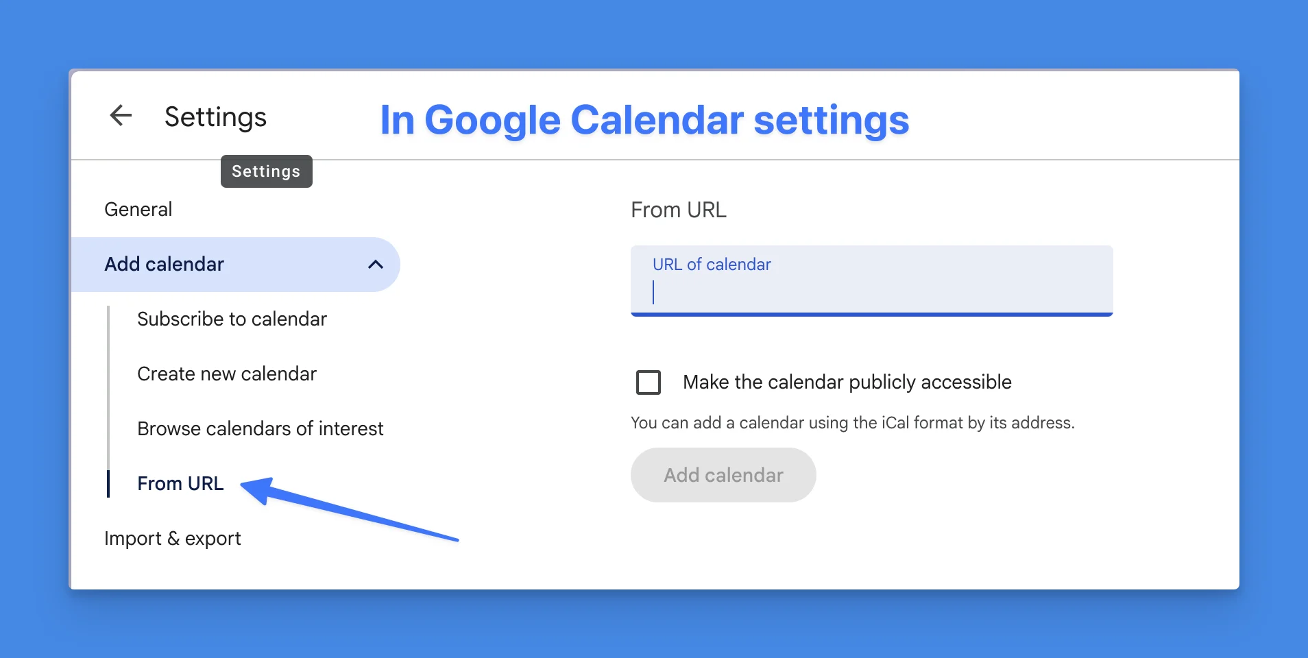 Kalenderabonnement toevoegen in Google Calendar