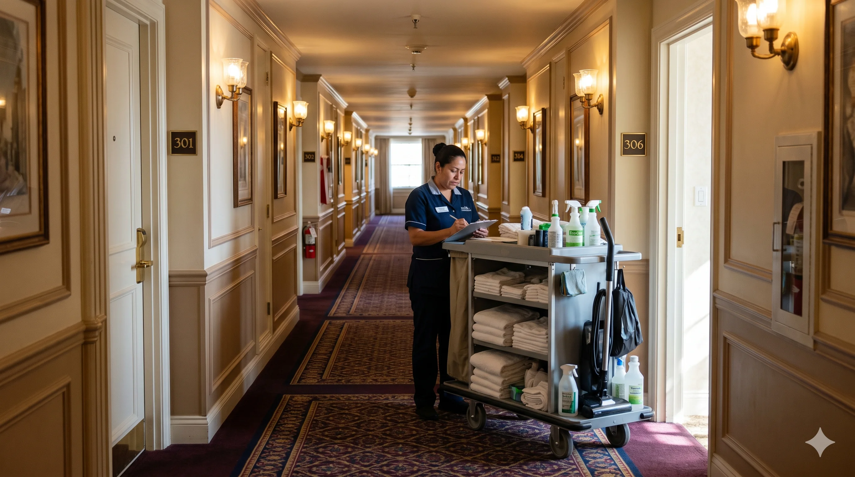 An organized hotel office desk features neatly arranged contract folders alongside a laptop, showcasing an efficient setup for managing vendor contracts and other legal documents. This arrangement supports effective contract management and enhances operational efficiency within the hospitality industry.