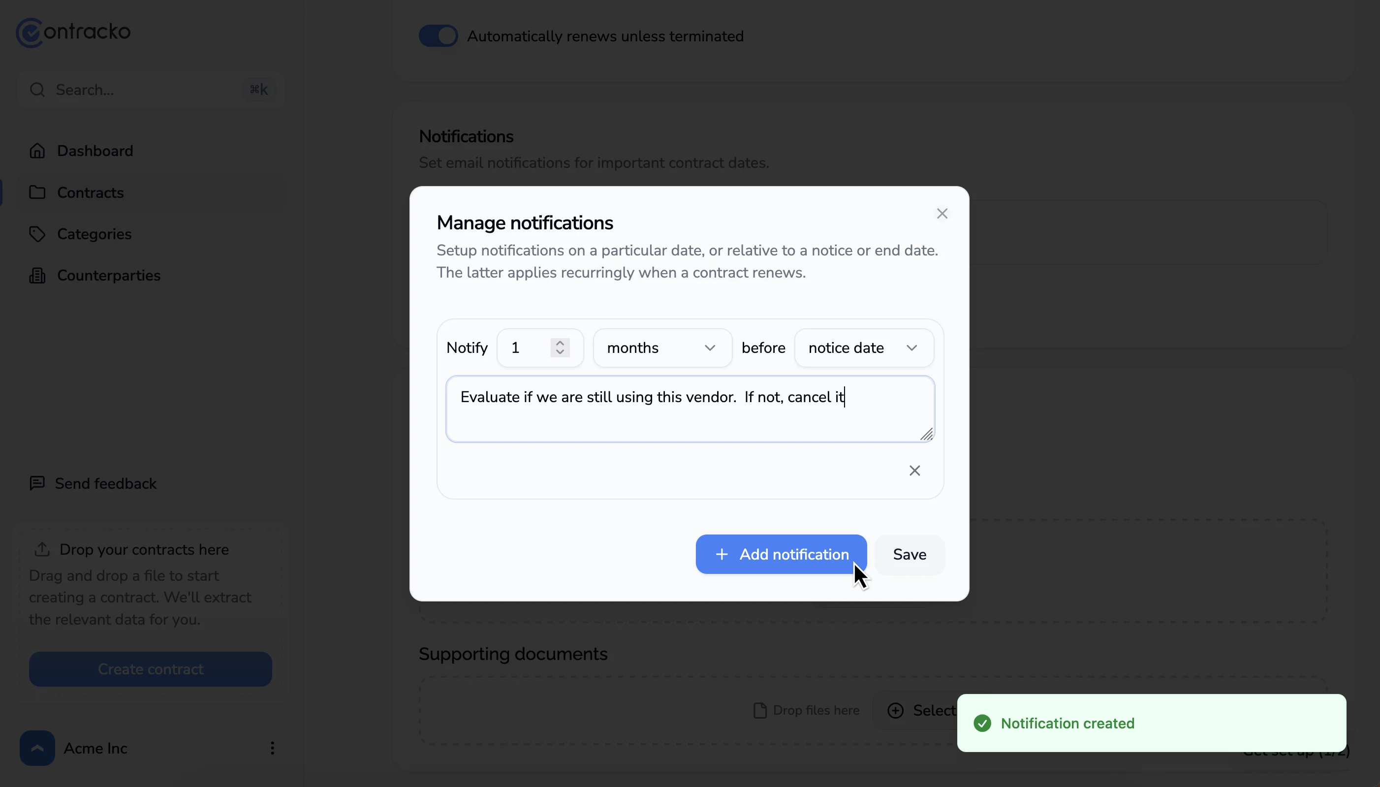 Dashboard screenshot