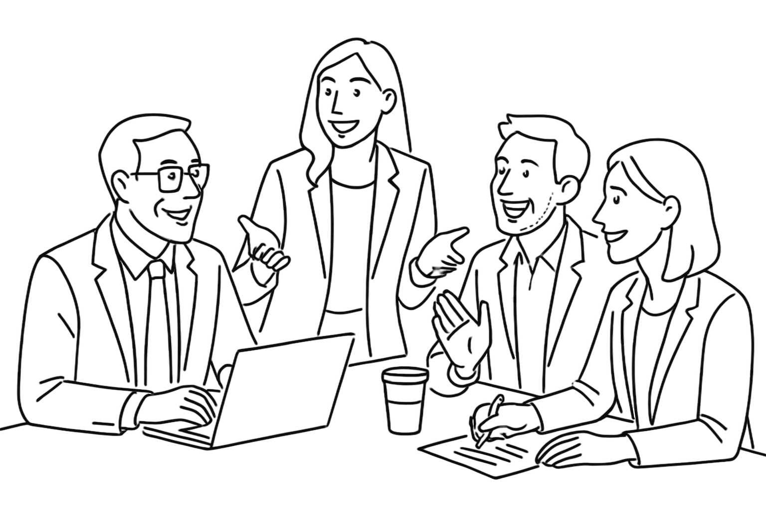 Illustration of management team.