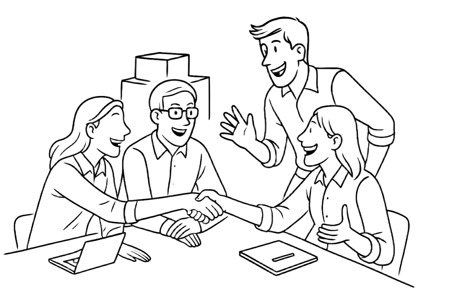 Illustration of procurement team.